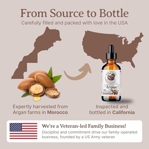 Bella Terra Argan Oil 8 Fl Oz - Pure Moroccan Hair & Skin Elixir
