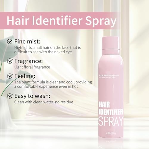 Hair Identifier Spray for Face Shaving, Face Shaving Powder Spray for Women,Moisturizing and Skin Care Dermaplaner Spray, Skin Dermaplaning Spray for Face (1PCS spray + 4PCS razor)