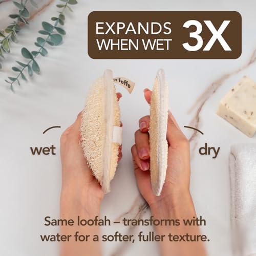 Natural Loofah Sponge Dual-Sided Exfoliating Body Scrubber - 2 Count