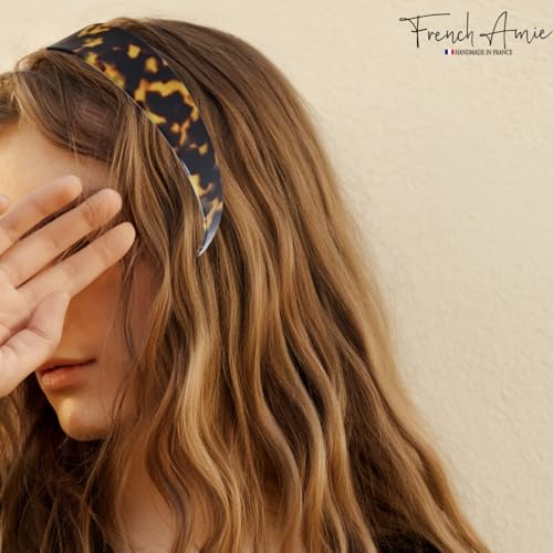 Parcelona French 3/4 Inch Cellulose Acetate Headband for Women Hair Accessories