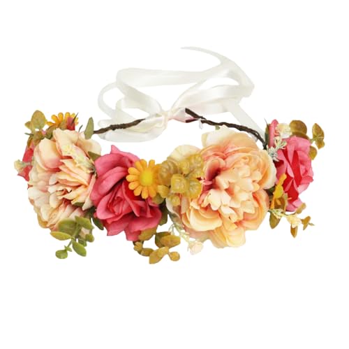 Vivivalue Floral Crown Headband | Flower Headpiece Halo (Variation 6)