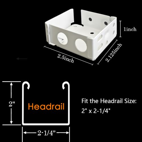 Metal Window Blind Brackets - 4 Pack 2-Inch White Holders