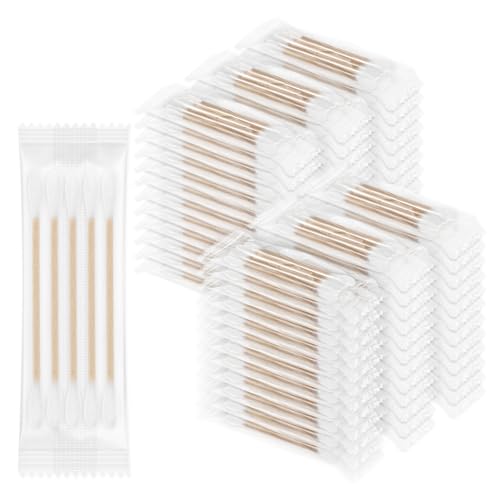 Organic Bamboo Cotton Swabs - Individually Wrapped Travel Q-Tips (5-Pack)