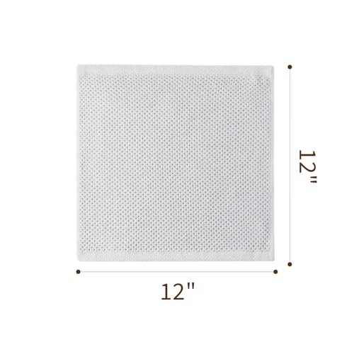 Super Absorbent Cotton Dish Cloths - 6 Pack, 12x12 Inch, Quick-Dry & Reusable