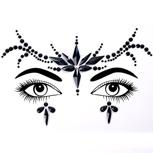 Bowitzki Black-B Halloween Face Jewels Set Women Mermaid Rhinestone Face Gems