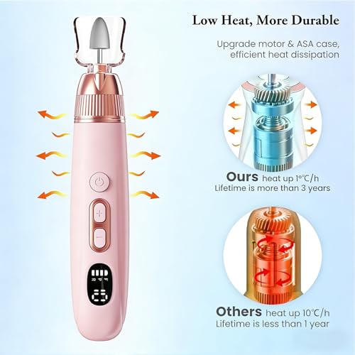 Pink Electric Nail Drill Kit with 10 Speeds & LED Light for Manicure Pedicure