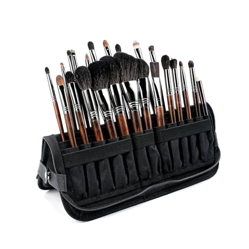Portable Makeup Brush Holder Case - Waterproof Travel Stand-Up Organizer