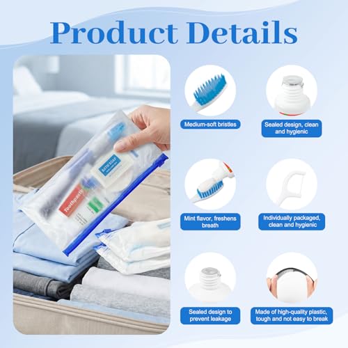 HAIFOTRVA 5-Pack Travel Toiletries Kit 7-in-1 Personal Hygiene Set for Men & Women