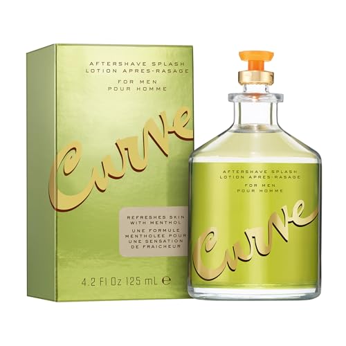 Curve Men Aftershave Splash Lotion - Spicy Woody Fragrance, 4.2 Fl Oz