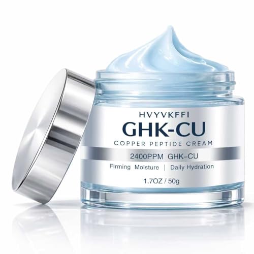 GHK-CU Copper Peptide Cream for Face - 2400PPM Firming Moisturizer, 1.7 Oz