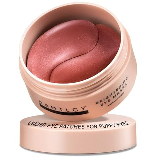 DRMTLGY Brightening Eye Masks ? Biodegradable Hydrogel Under Eye Patches with Caffeine, Peptides, Hyaluronic Acid & Niacinamide ? Depuff, Hydrate & Smooth Dark Circles ? 60 Count