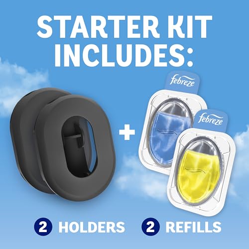 Febreze Trash Can Odor Fighter Air Freshener with 2 Refills - Fresh Lemon & Linen Scents