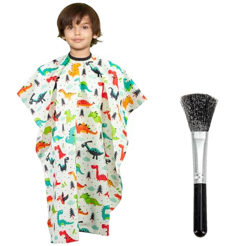 Gealaek Kids Haircut Cape Set with Dinosaur Pattern, 55x40 Inches