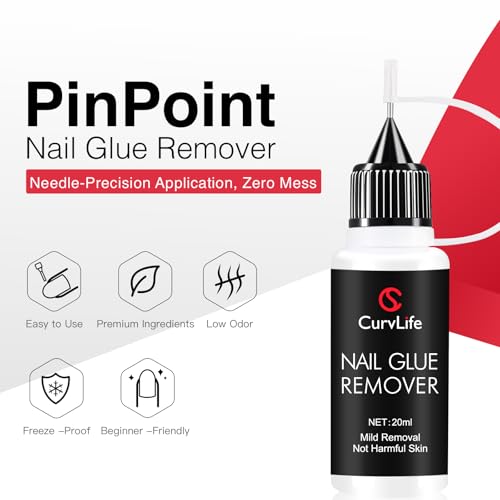 CurvLife Semi-Solid Nail Glue & Pinpoint Nail Glue Remover Kit