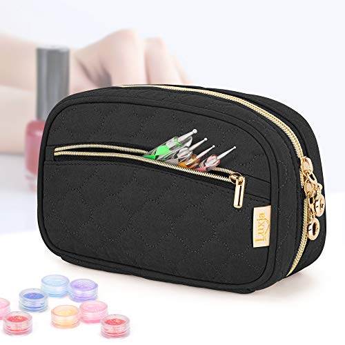LUXJA Nail Polish Case - Padded Organizer for 10 Bottles, Black