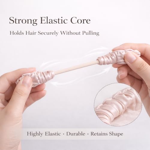 9PCS Skinny Satin Scrunchies - Gentle Anti-Frizz Hair Ties for Women