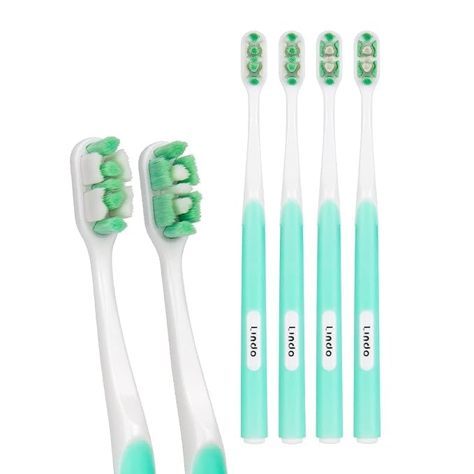 Lindo Ultrafine Toothbrush for Sensitive Gums - 4 Pack, 12,000+ Bristles