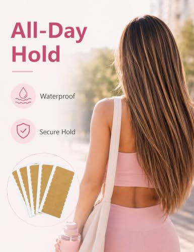 60-Pack Nude Hair Extension Tape Tabs - Precut Double-Sided Adhesive
