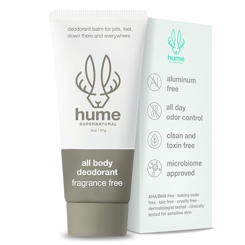 Hume Supernatural Whole Body Deodorant Balm, Unscented, Aluminum Free
