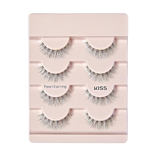 KISS Natural False Eyelashes 12mm Pearl Earring Style 4 Pairs Pack of 1