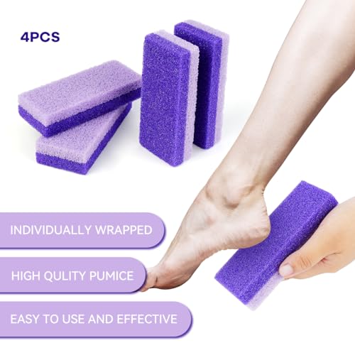 4 Pcs Premium Pumice Stone Set for Callus Removal and Foot Scrubbing