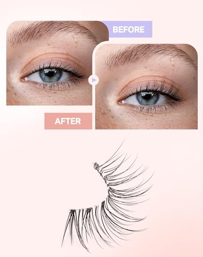 Easeful Half Lashes Natural Corner Eyelashes Wispy Look 3/4-01 (8-13mm)