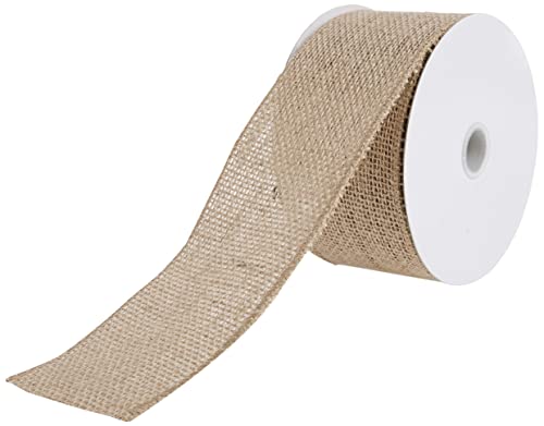 Morex Natural Burlap Wired Ribbon - 2.5" x 10 Yd for Crafts