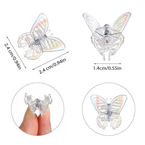 Ouligay 12pcs Mini Butterfly Hair Clips - Colorful Hair Claws