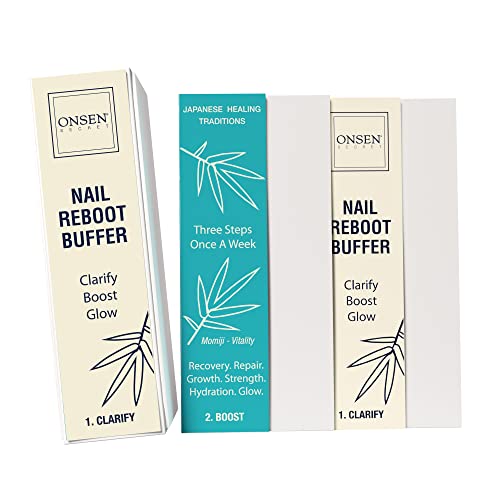 ONSEN Professional Nail Buffer Block with 3-Way Buffing & Replacement Pads - Bundle
