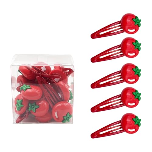 Cute Tomato Hair Clips - 20 Pcs Fruit Barrettes for Kids & Adults