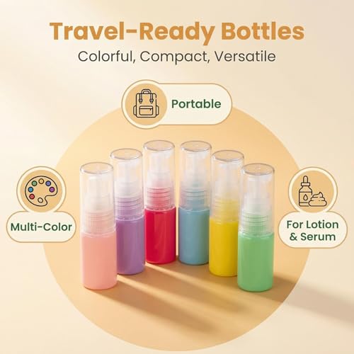 Elandy 6PCS 10ml Plastic Empty Lotion Pump Bottles - Travel Cosmetic Containers