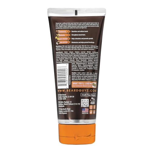 Beard Guyz 2-in-1 Beard Wash and Conditioner, Deep Cleansing Beard Shampoo for Men, Softening & Taming Formula ? 6.7 oz (Pack of 1)