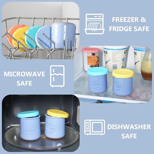 Silicone Yogurt Jar Lids - 8 Pack Reusable & Airtight Covers
