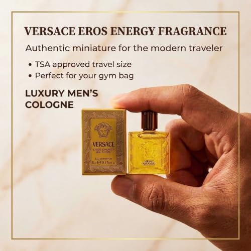 Versace Eros Energy Mini Cologne for Men, 0.17 oz EDP Splash