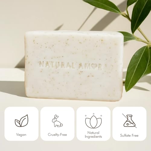 Lavender Tea Tree Soap Bar - Natural Exfoliating Body Soap 7oz - Vegan, Long-Lasting Triple Milled for Men & Women