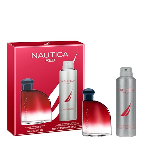 Nautica Red Men's Eau de Toilette & Body Spray Gift Set 3.85 Fl Oz Pack of 2