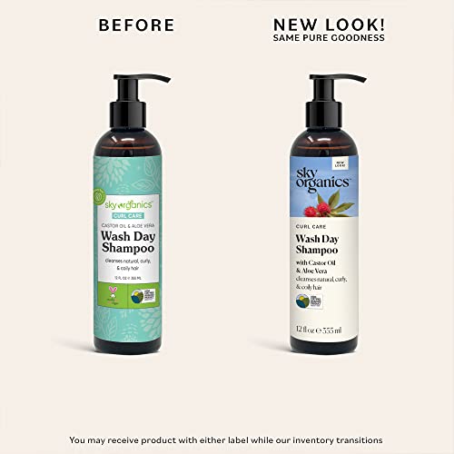 Sky Organics Curl Care Wash Day Shampoo - Hydrating & Cleansing, 12 fl. Oz