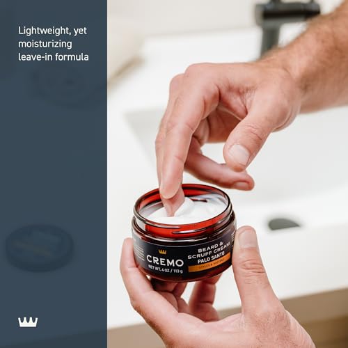 Cremo Beard & Scruff Cream, Palo Santo - 4 oz Moisturizing & Styling