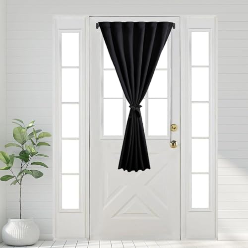 TYRON Adjustable French Door Curtain Rod 30-40 Inch Black