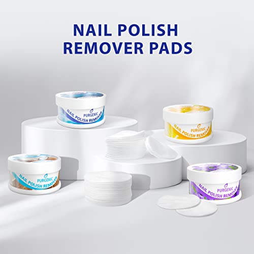 Purgenic 128 Pack Natural Nail Polish Remover Pads - Travel & On-the-Go