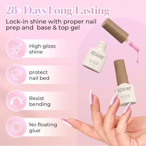 ROSALIND Spring Summer Cat Eye Gel Nail Polish Kit 12 Pastel Colors with Magnet