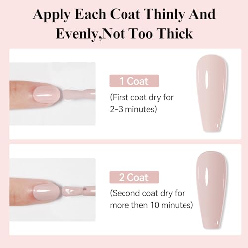 Bevimee Nude 4-in-1 Quick Dry Nail Polish - One Step Base Color Top Coat