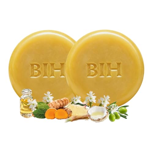 BIH Turmeric & Ginger Shampoo Bars - 2 Pack for Hair Growth