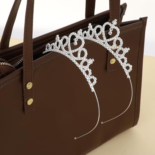 Gold Princess Crown Tiara Headbands - 2 Pcs Rhinestone Set