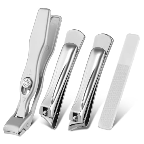Cut it Long Handle Toenail Clippers for Seniors & Thick Nails - Professional Ingrown Nail Cutter with Wide Jaw & Nano File