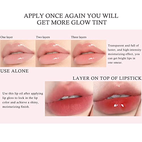 KYDA Hydrating Lip Glow Oil - Moisturizing Tinted Lip Oil - Pink