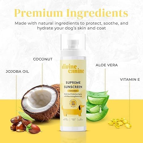 Divine Canine Dog Sunscreen Spray SPF 30 Water-Resistant 3.4 Oz
