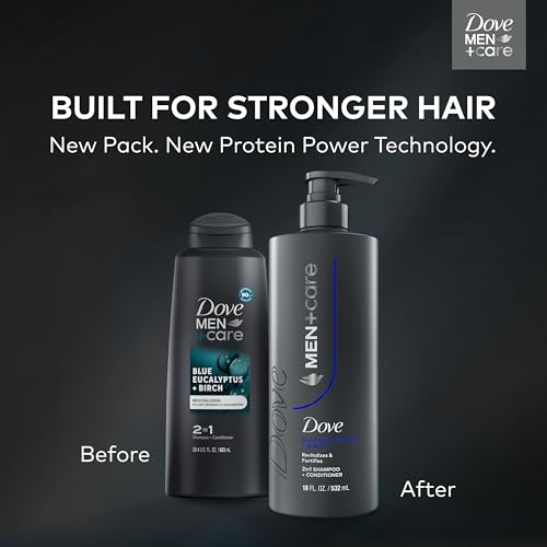 Dove Men+Care Eucalyptus & Birch 2-in-1 Shampoo & Conditioner 18oz | Strengthening Men's Hair Care