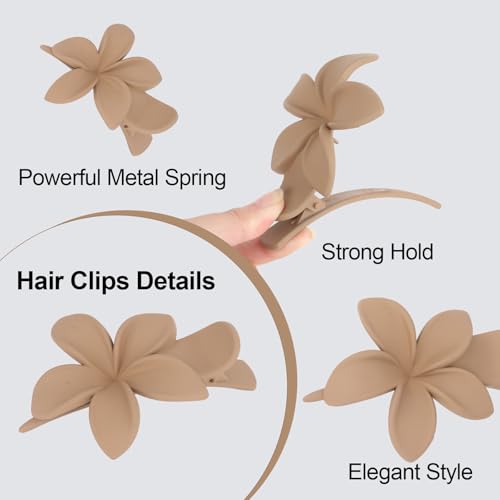 CURASA Flat Flower Hair Clips for Women - 6 Pack, B Variation, Elegant Claw Clips for Thick & Thin Hair