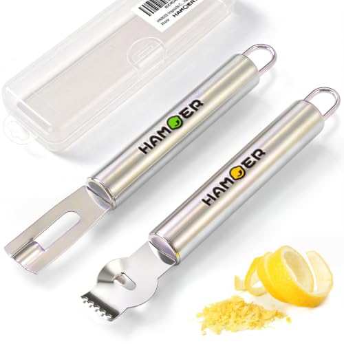 HAMOER Lemon Zester & Channel Knife Set with Gift Box